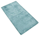Sophisticated Blue Geometric Hand Woven Art Silk Area Rug 2x4
