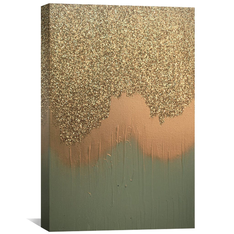 Aqua Gold Shimmer Canvas