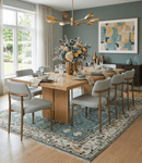 Aqua Hand Knotted Green and Ivory Traditional Turkish Vintage Style Wool Rug