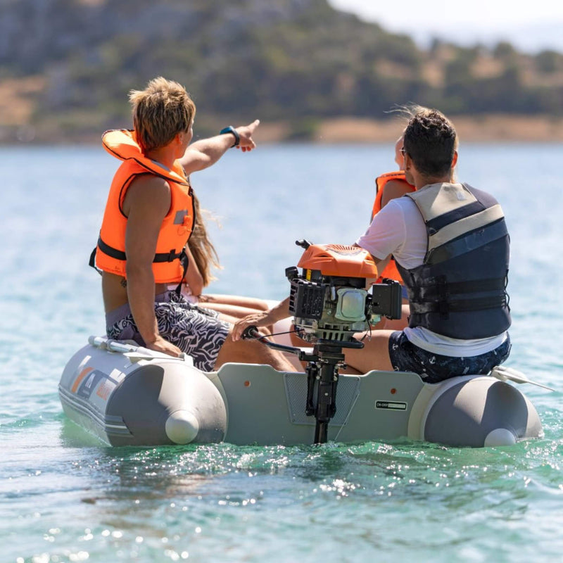 Aqua Marina A-Deluxe 4-Person Inflatable Speed Boat With Comfortable Rowing Seat And Adjustable Center Feet, 8FT  (SAK20456)