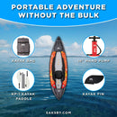 Aqua Marina Memba 330 10FT 1-Person Ultra Stiff Touring Kayak With Double Wall Fabric Floor [ME-330] (SAK56789)