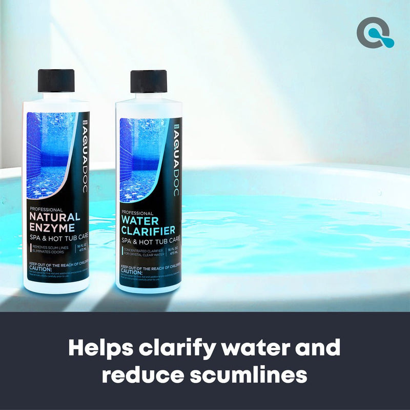 Spa Water Clarifier & Natural Enzyme Bundle, close-up of the surface