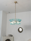 Aquamarine Calyra Tiered Glass Chandelier