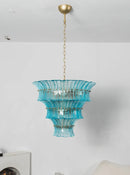 Aquamarine Calyra Tiered Glass Chandelier