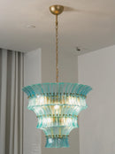 Aquamarine Calyra Tiered Glass Chandelier