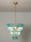 Aquamarine Calyra Tiered Glass Chandelier