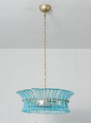 Aquamarine Calyra Tiered Glass Chandelier