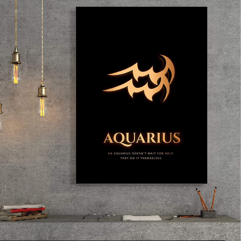 Aquarius - Gold Canvas