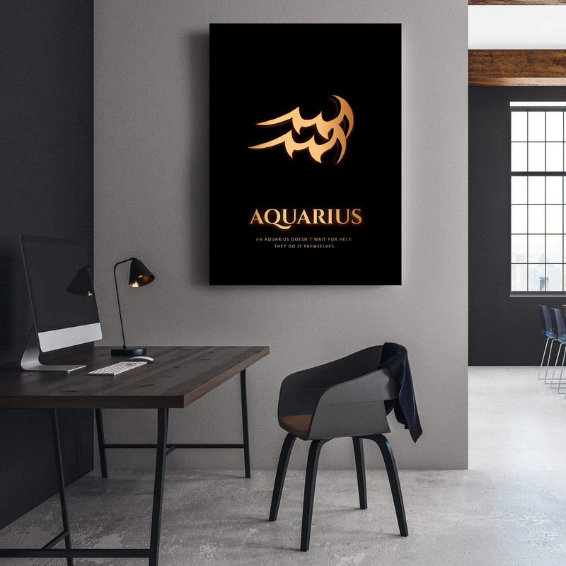 Aquarius - Gold Canvas