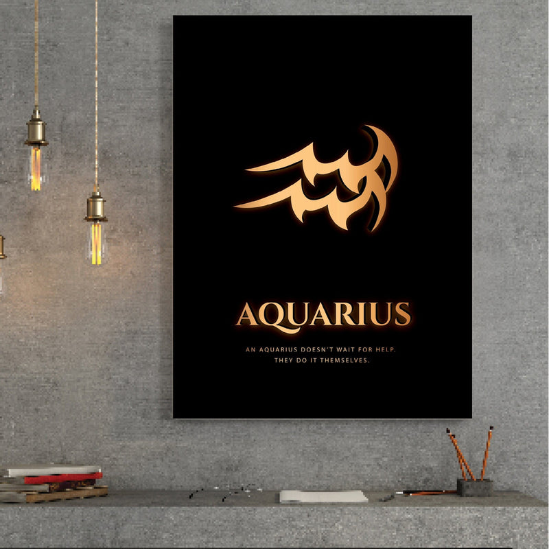 Aquarius - Gold Canvas