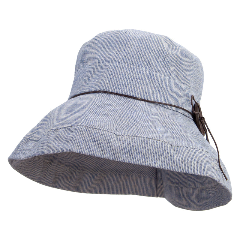 Women's Blue Pinstripe Bucket Hat