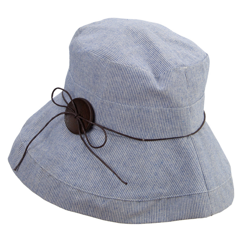 Women's Blue Pinstripe Bucket Hat