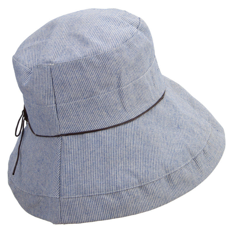 Women's Blue Pinstripe Bucket Hat