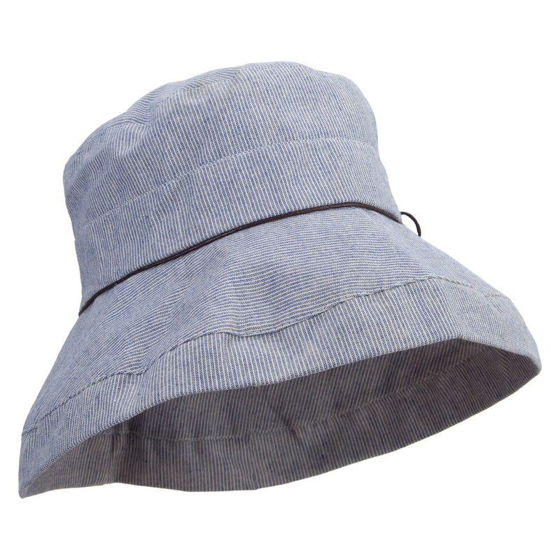 Women's Blue Pinstripe Bucket Hat