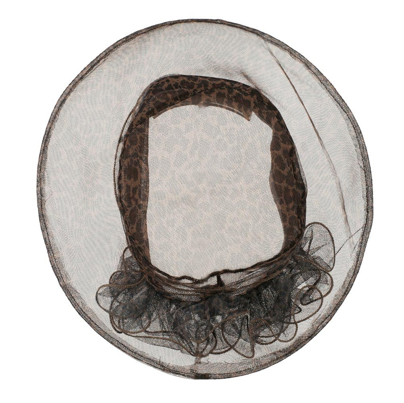 Leopard Print Ruffle Flower Organza Hat