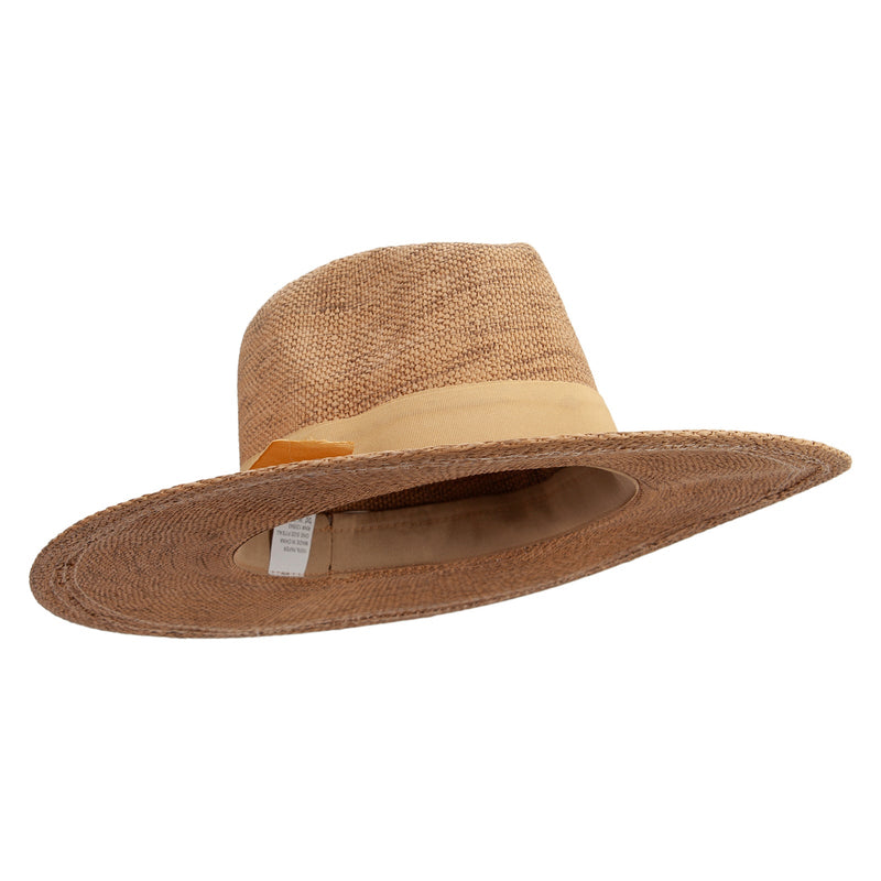 Women's Flat Brim Woven Paper Fedora Hat