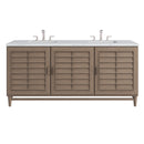 James Martin Portland 72" Double Bathroom Vanity, Whitewashed Walnut