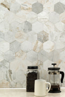 MSI Arabescato Venato 4" Hex Peel and Stick