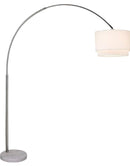 Arc Floor Lamp with Unique Hanging Drum - Arching Over The Couch