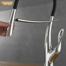 GobekUsa Brushed Nickel Kitchen Faucet Pull Down Single Handle 360° Rotation