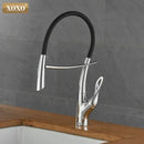 GobekUsa Brushed Nickel Kitchen Faucet Pull Down Single Handle 360° Rotation