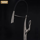 GobekUsa Brushed Nickel Kitchen Faucet Pull Down Single Handle 360° Rotation