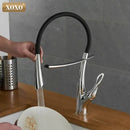 GobekUsa Brushed Nickel Kitchen Faucet Pull Down Single Handle 360° Rotation