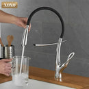 GobekUsa Brushed Nickel Kitchen Faucet Pull Down Single Handle 360° Rotation