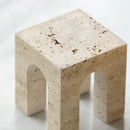 GobekUsa Hand-Carved Travertine Coffee Table Cabinet for Home Decor