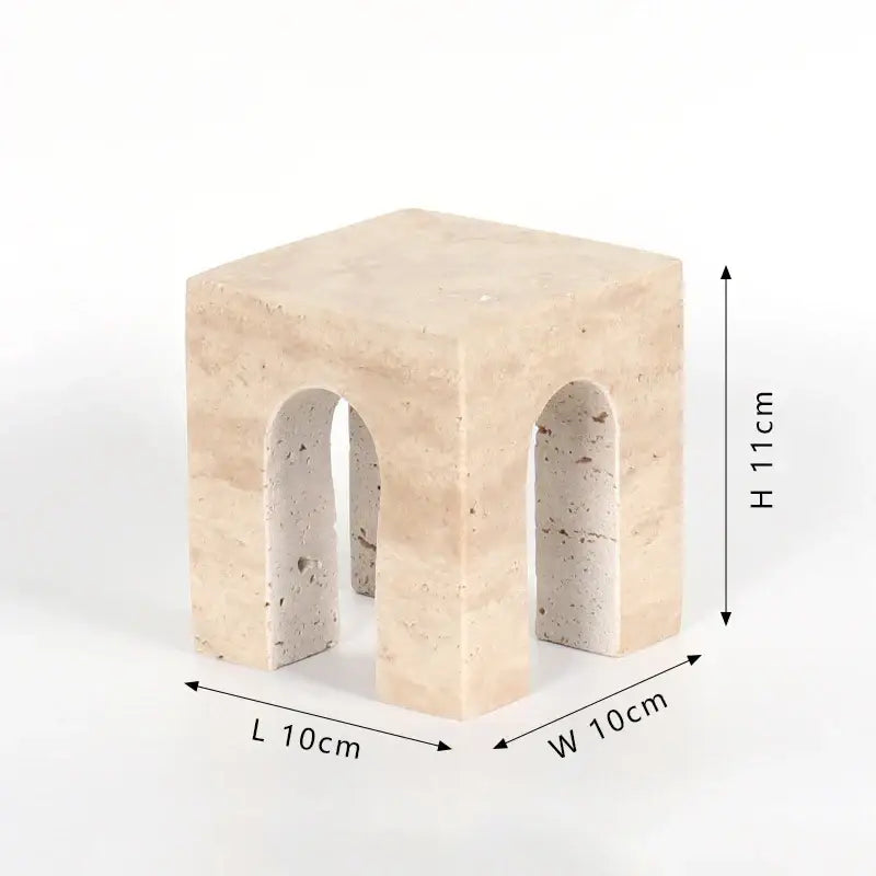 GobekUsa Hand-Carved Travertine Coffee Table Cabinet for Home Decor, photo 7 of 9