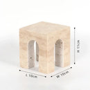 GobekUsa Hand-Carved Travertine Coffee Table Cabinet for Home Decor