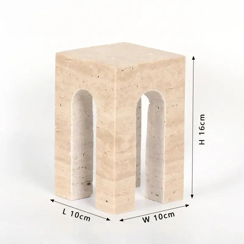 GobekUsa Hand-Carved Travertine Coffee Table Cabinet for Home Decor, photo 9 of 9
