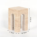 GobekUsa Hand-Carved Travertine Coffee Table Cabinet for Home Decor