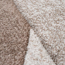 Living Room Rug Madeira Bordered with Geometric Pattern - Brown Beige