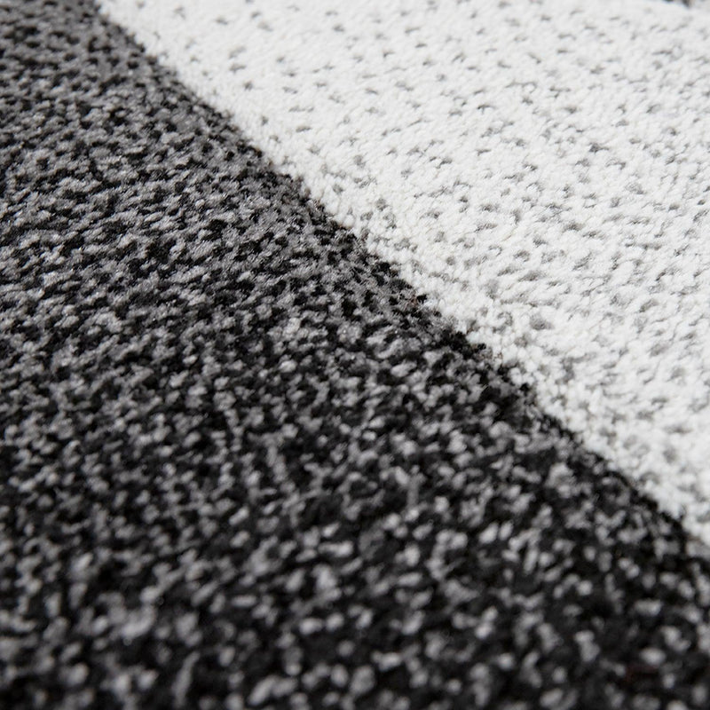 Living Room Rug Madeira Bordered with Geometric Pattern - Grey Red