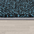 Living Room Rug Madeira Bordered with Geometric Pattern - Grey Blue