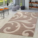Area Rug Lafleur Modern Floral Pattern with Contour Cut - Beige