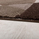 Area Rug Madeira Abstract Curved Pattern - Brown Beige