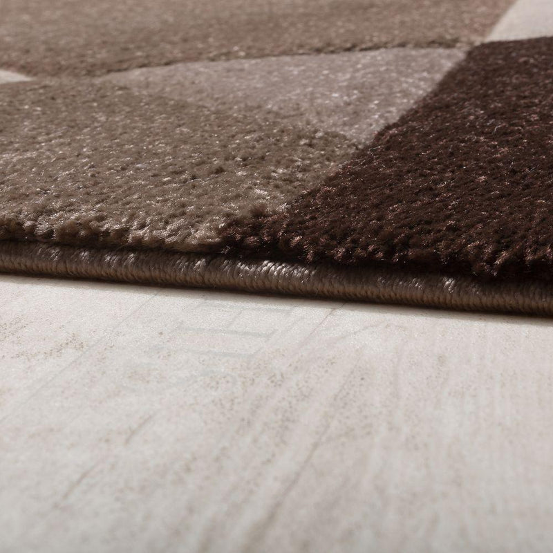 Area Rug Madeira Abstract Curved Pattern - Brown Beige