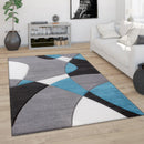 Area Rug Madeira Abstract Curved Pattern - Grey Blue