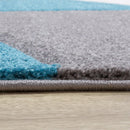 Area Rug Madeira Abstract Curved Pattern - Grey Blue