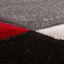 Area Rug Madeira Abstract Curved Pattern - Grey Red