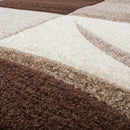 Area Rug Madeira Checkered with Contour Cut - Brown