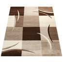 Area Rug Madeira Checkered with Contour Cut - Brown