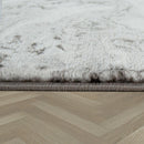 Area Rug Marble Pattern Checkered in Grey Gold Beige