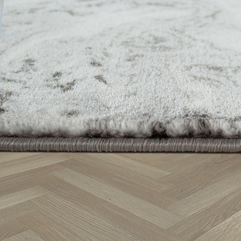 Area Rug Marble Pattern Checkered in Grey Gold Beige