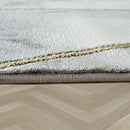 Area Rug Marble Pattern Hardwearing in Grey Gold Beige