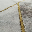 Area Rug Marble Pattern Hardwearing in Grey Gold Beige