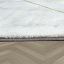 Area Rug Marble Pattern Hardwearing in Grey Gold Cream