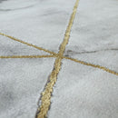 Area Rug Marble Pattern Hardwearing in Grey Gold Cream